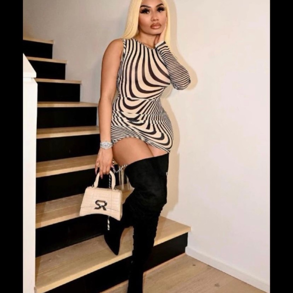 One sleeve mini dress